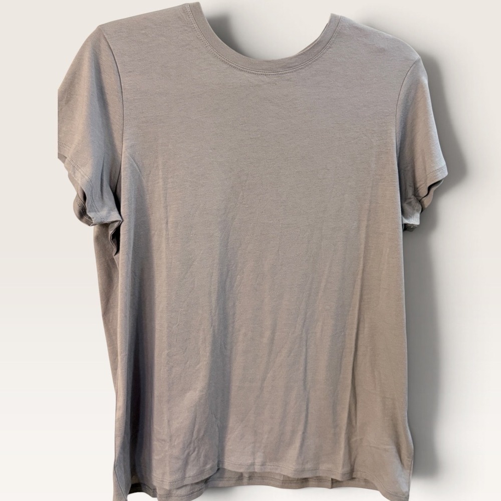 Mott & Bow Pima Cotton Modal Crewneck T-Shirt Taupe Mauve XL